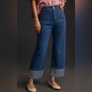 Anthropologie Maeve The Colette Cuffed High-Rise Wide-Leg Jeans 29